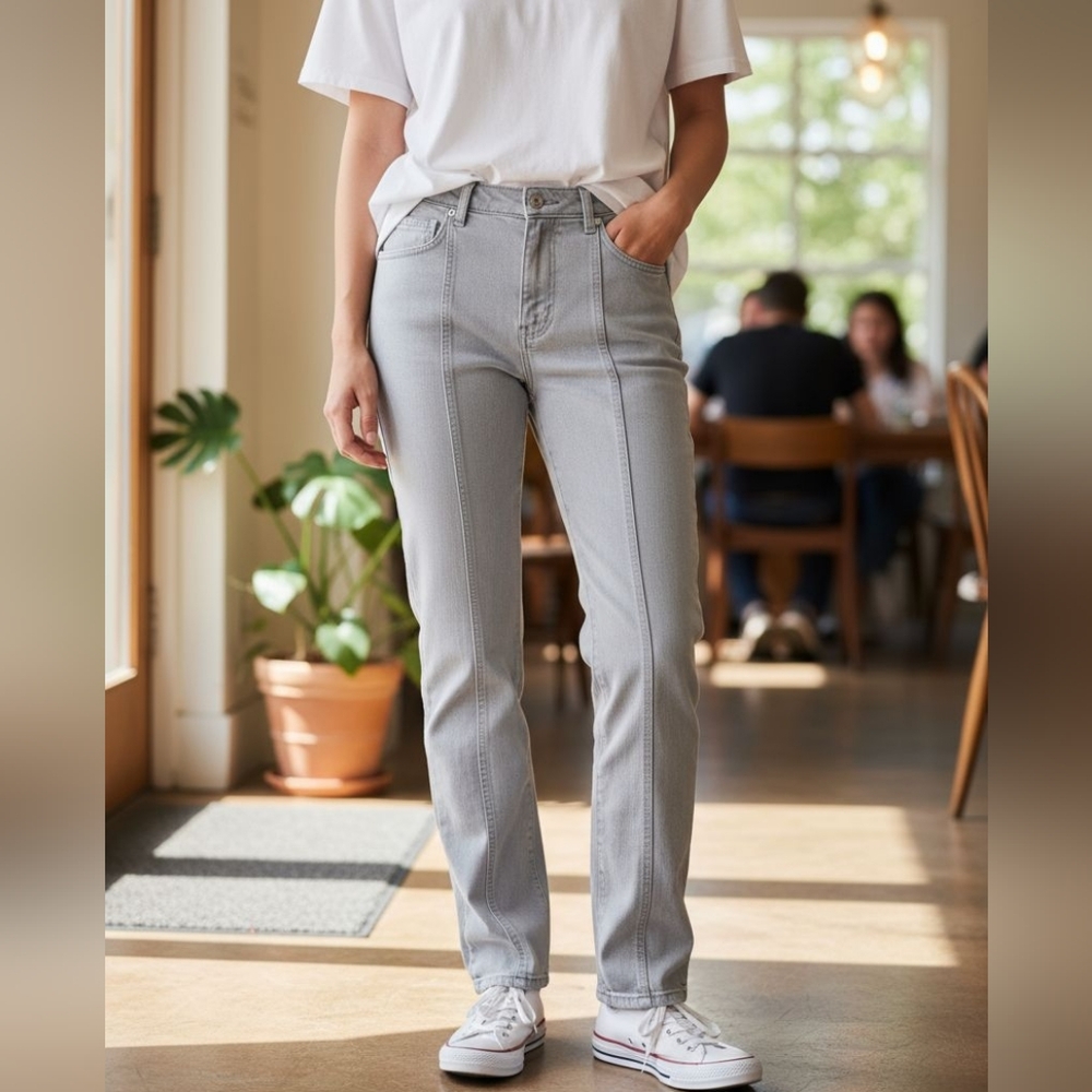 🎉 3/$60 Aritzia Wilfred Free Gray-Brown Straight-Leg Casual Pant Size 6